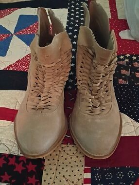 rebels Woven Suede Ankle Boots - Beige